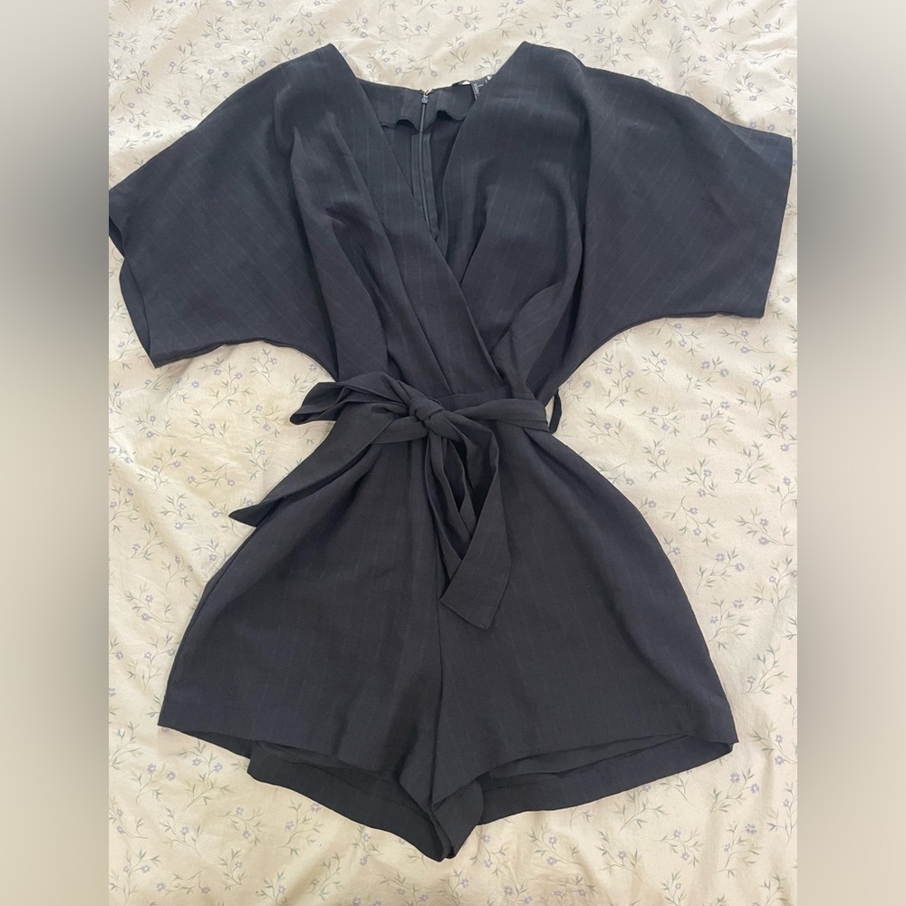 Forever 21 Charcoal Kimono Romper